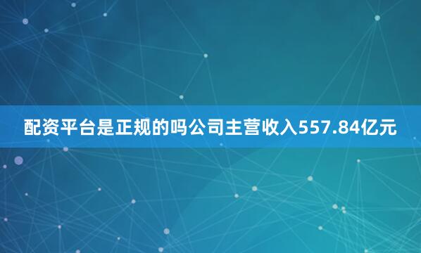 配资平台是正规的吗公司主营收入557.84亿元