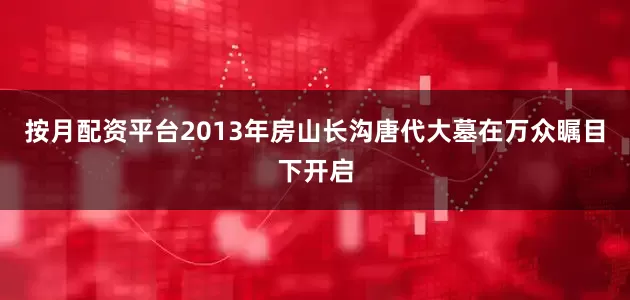 按月配资平台2013年房山长沟唐代大墓在万众瞩目下开启
